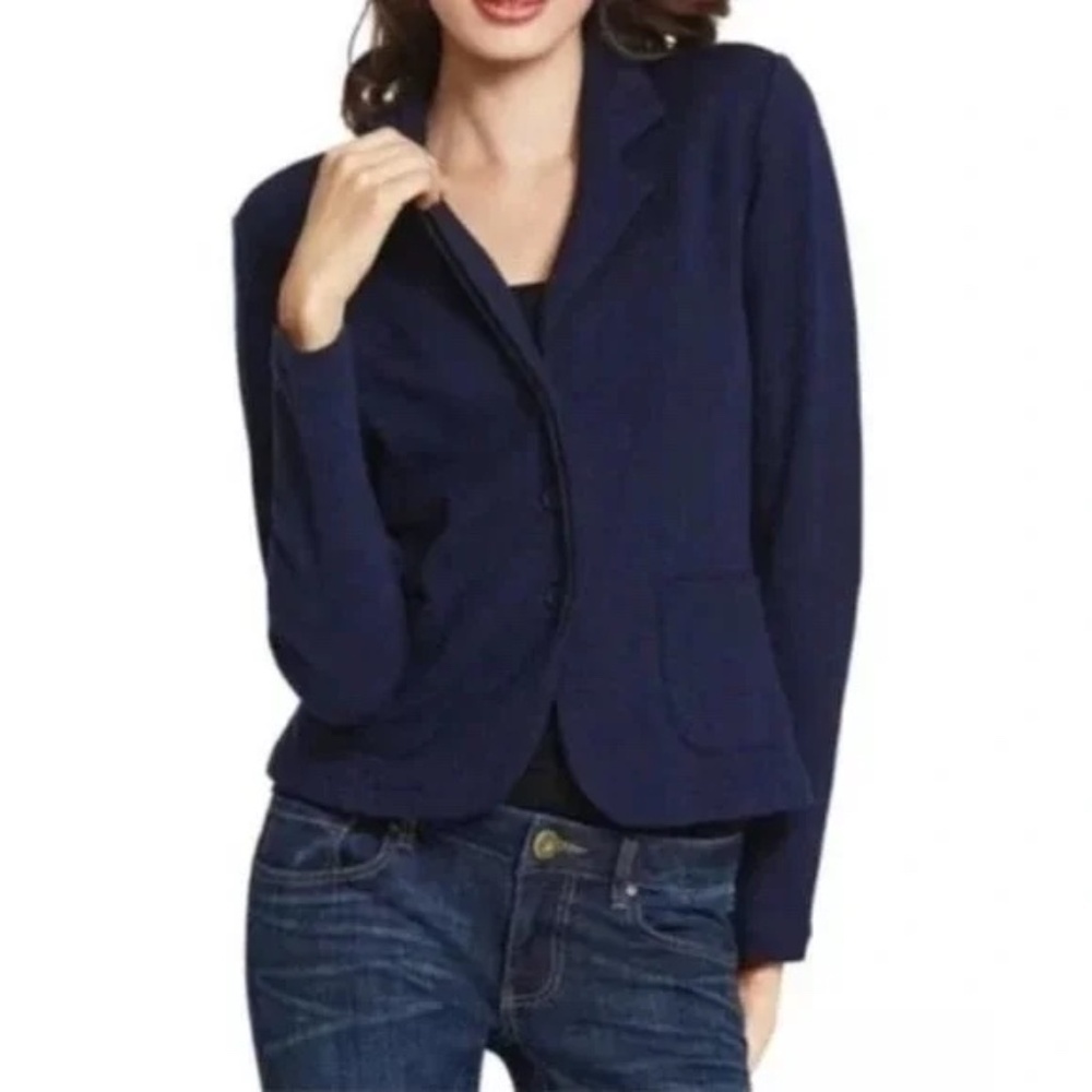 Cabi Navy Knit Blazer Cardigan Small